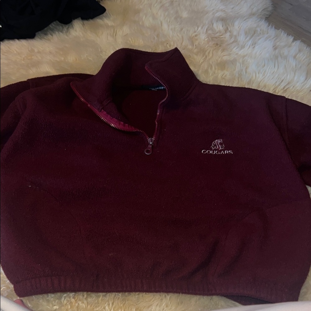Polartec Burgundy Quarter-Zip Pullover